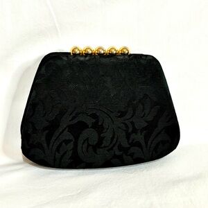 Chic Black Clutch with Gold Detailing